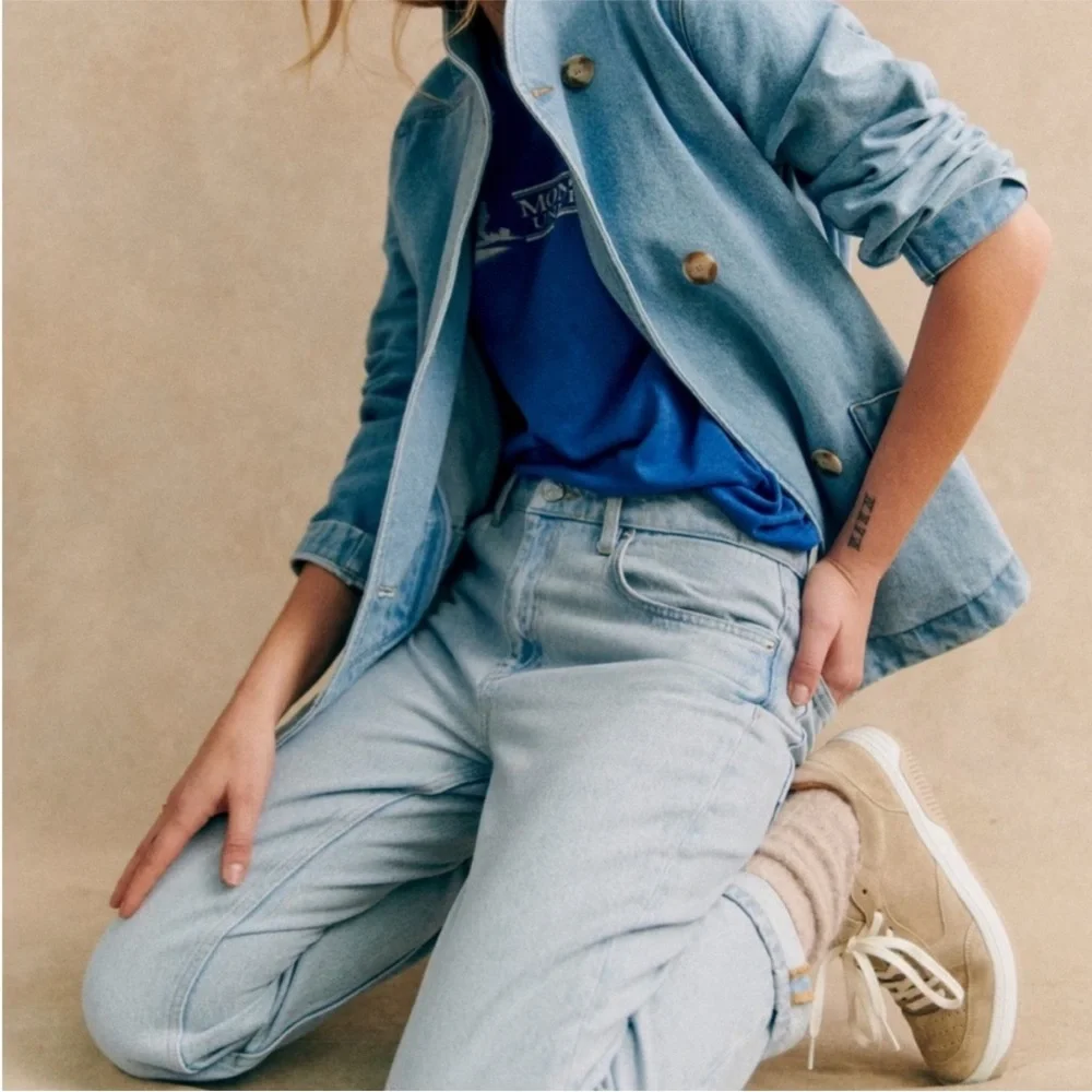 SÉZANE Kalvin Denim Coat in Bleach sz 40 / US 8  SOLD OUT IN STORE - Picture 3 of 14